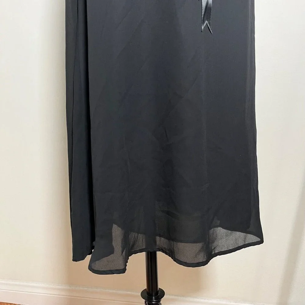 XOXO Vintage 90s Y2K Black Maxi Prom Dress Evening Gown Empire Waist Bow Size 5 - Picture 8 of 16